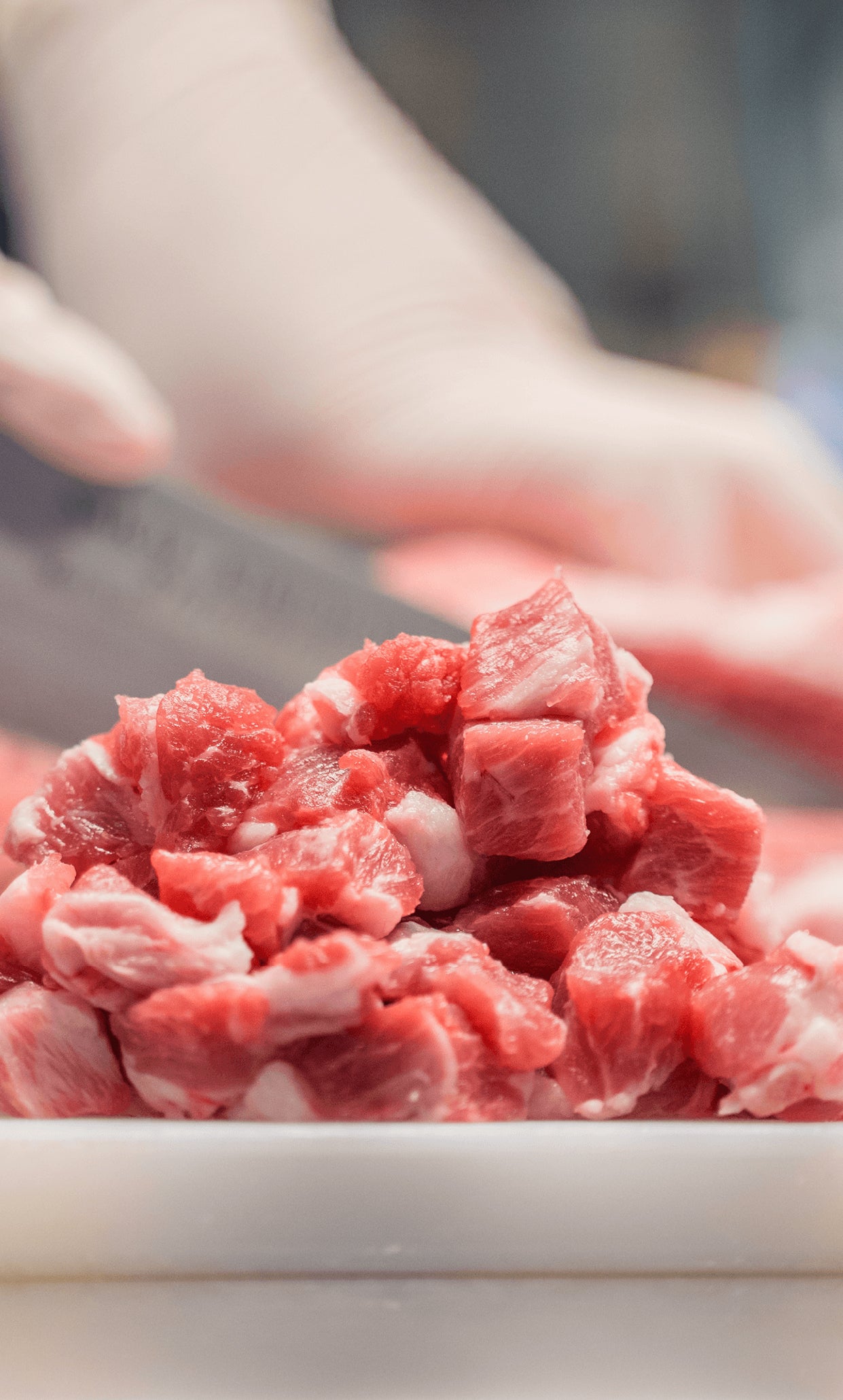 肉は1cmの角切り